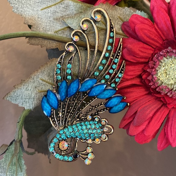 NWOT Extra Large Peacock clip/brooch - Picture 5 of 8